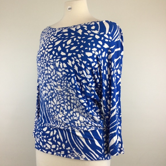 Ann Taylor Loft Multi Blue Blouse Size S - Picture 2 of 5